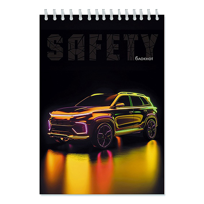Блокнот 48л. клетка А5 на гребне, обл. лам. карт "Авто"