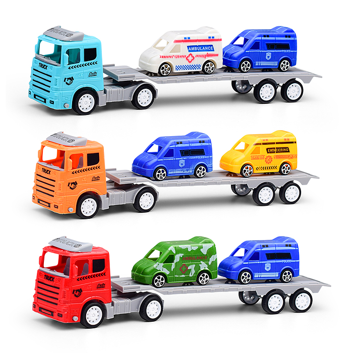 Автовоз K398-3A "Техноэкспресс" с машинами, в пакете