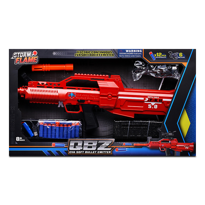 Фото к товару Автомат KB1213 "Налёт" с мягкими полимерными пулями, в коробке Автомат KB1213 "Налёт" с мягкими полимерными пулями, в коробке