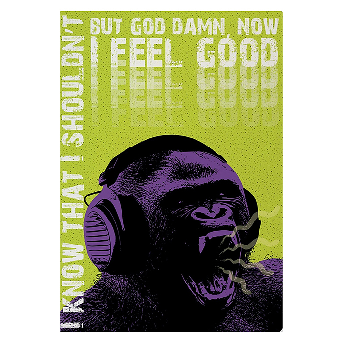 Блокнот-тетрадь 40л. клетка "Gorillas and music" 