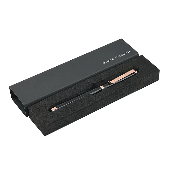 Ручка "Venezia Classico" в подарочном футляре, 1,0 мм, синяя (корпус черный, футляр черный)