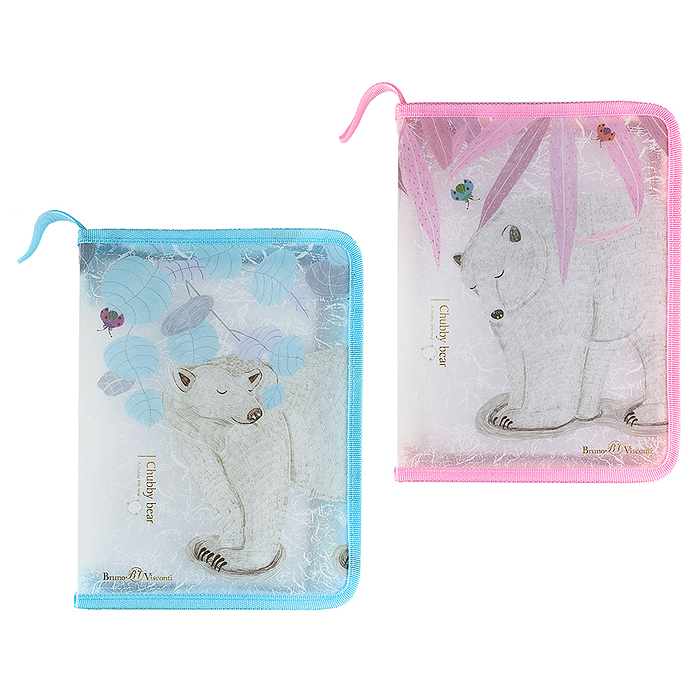 Папка на молнии, с окантовкой "Белая медведица", А5, 2 вида