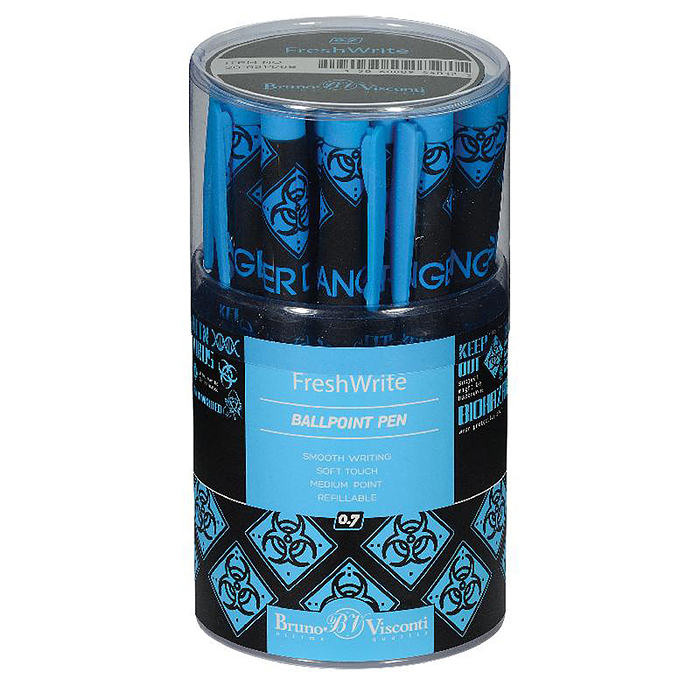 Фото к товару Ручка "FreshWrite. Биологическая опасность!" шариковая 0.7 мм, синяя Ручка "FreshWrite. Биологическая опасность!" шариковая 0.7 мм, синяя