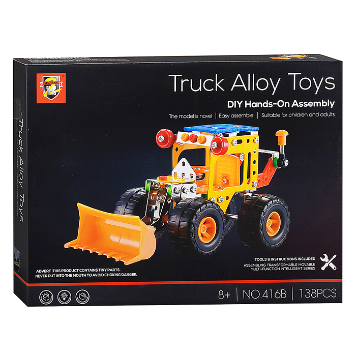 Конструктор 416B металлический "Бульдозер" (138 дет.) в коробке