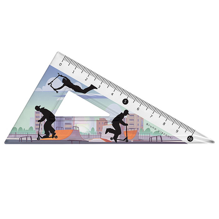 Треугольник пластиковый "HappyGraphix. Самокаты", 30 градусов