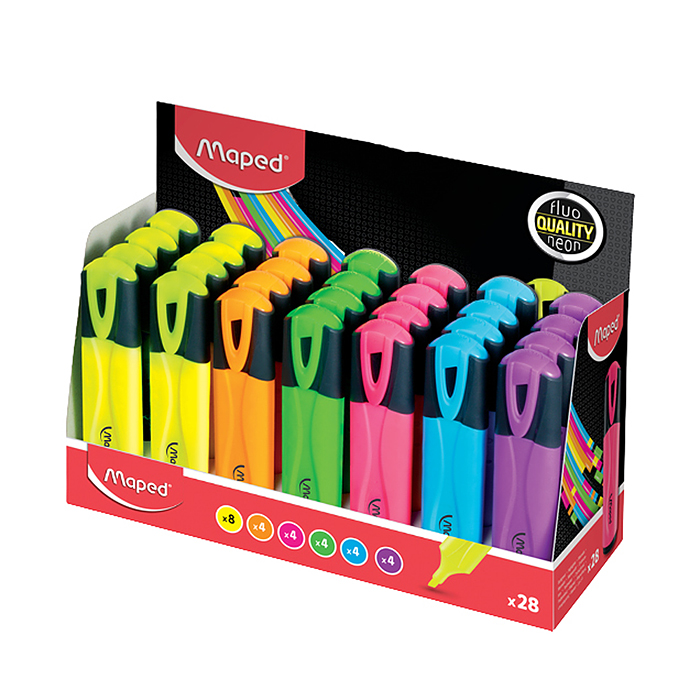 Текстовыделитель "Highlighter" цвета ассорти в дисплее (10228020/270125/5013406/08    , КИТАЙ)