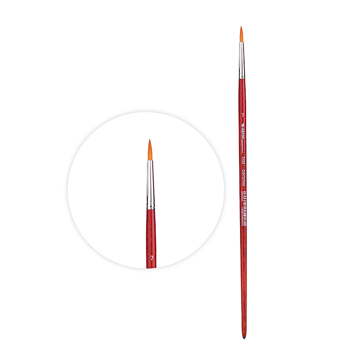 Кисть из синтетического волоса круглая №7                     