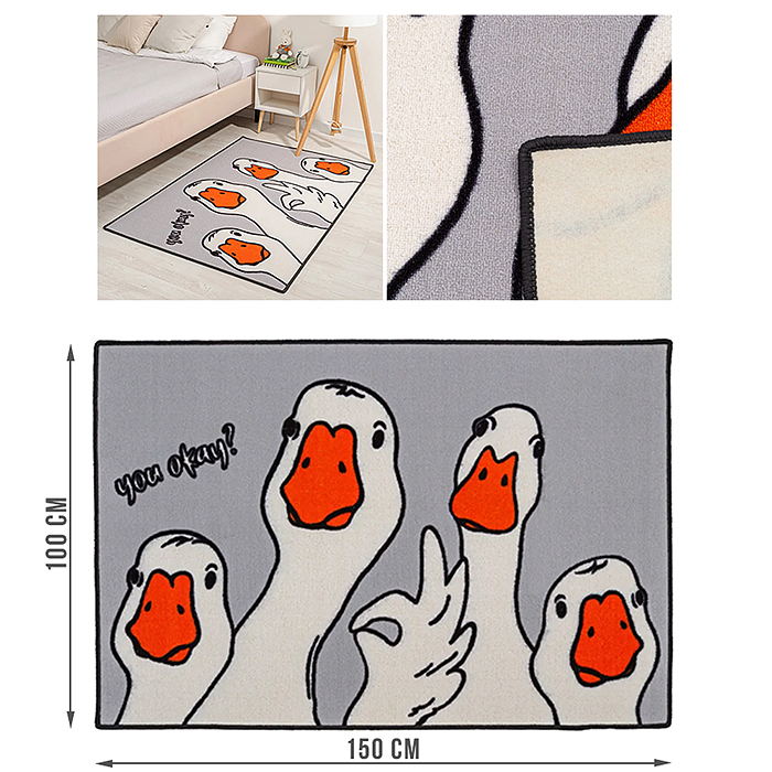 Ковер "Гусь" дет. 1х1,5 прямоугольный, светло-серый Ковер "Гусь" дет. 1х1,5 прямоугольный, светло-серый