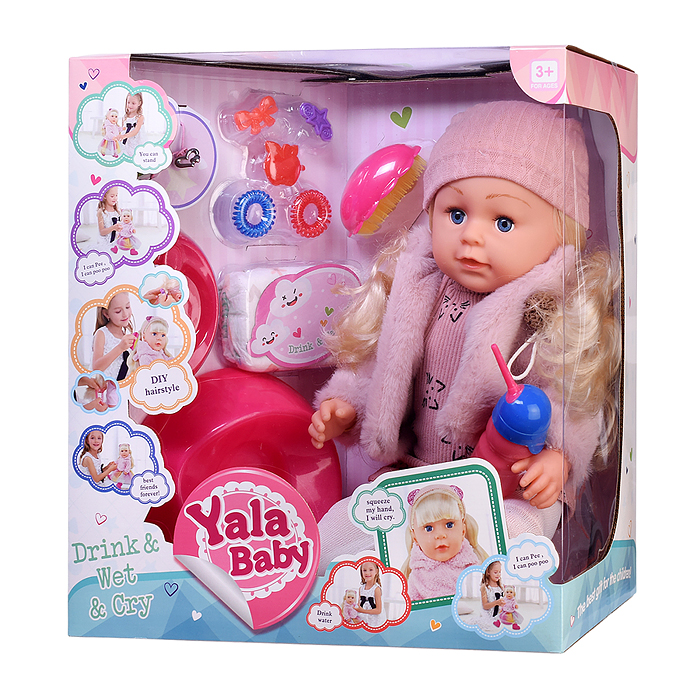 Кукла BLS024J "Виктория" (пьет, писает, слезы) с аксессуарами, в коробке