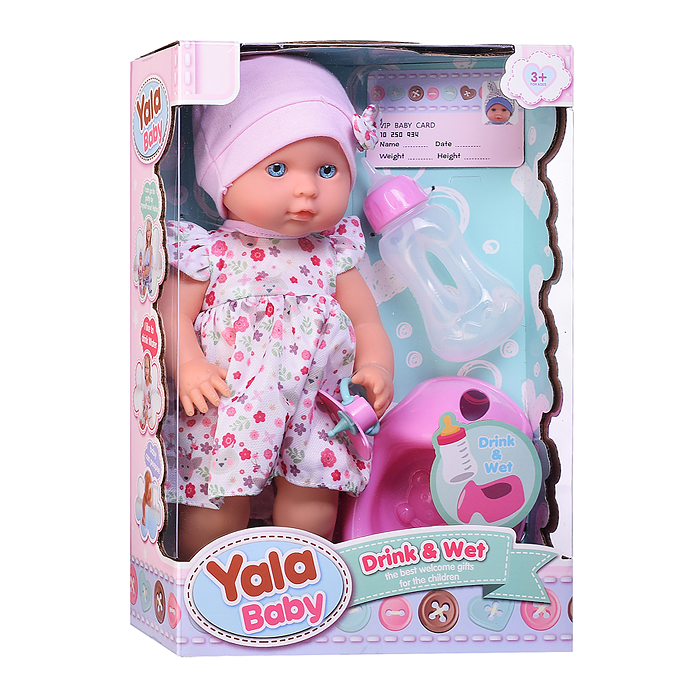 Пупс YL2530A-C "Мариана" (пьет, писает) с аксессуарами, в коробке