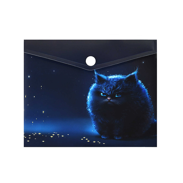 Папка конверт на кнопке А6 пластиковая "Ночное облако" размер 17х14х0,5