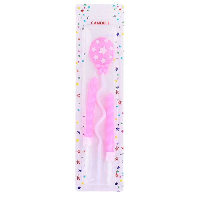 Набор свечей праздничных 00-7044 "Шарик" розовый