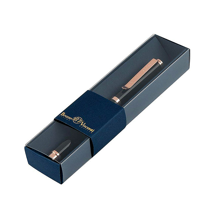 Ручка в футляре "Venezia Classico" 1,0 мм, синяя (черный корпус, синяя коробка)