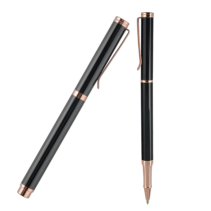 Ручка "Venezia Classico" в картотнном тубусе, 1,0 мм, синяя (корпус черный, футляр черный)