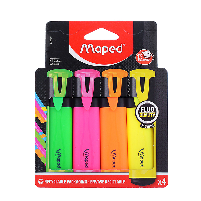 Набор текстовыделителей "Highlighter"  4 цвета 