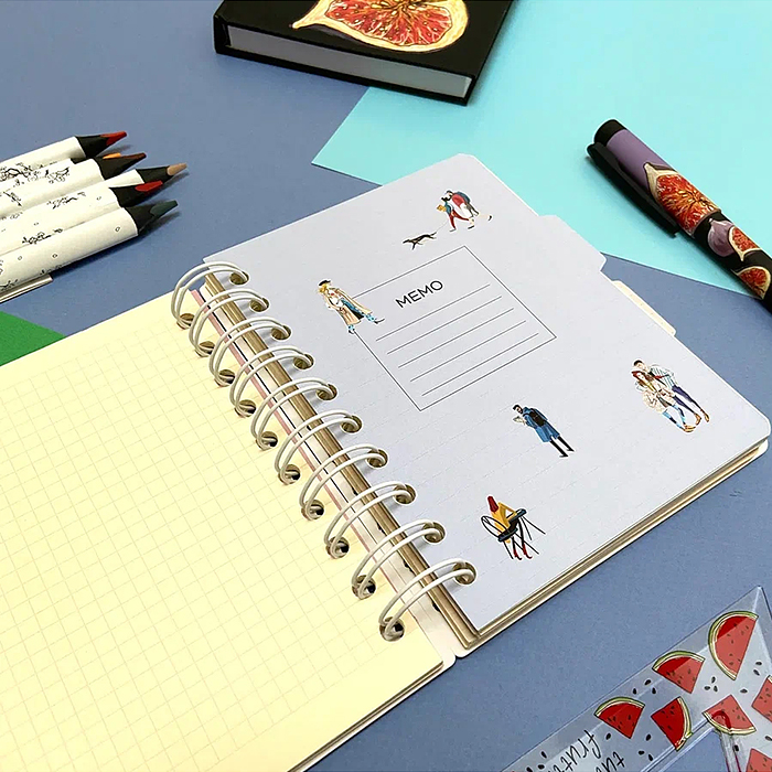 Записная книжка "Art journal" А6,120 л. на гребне, с разделителями