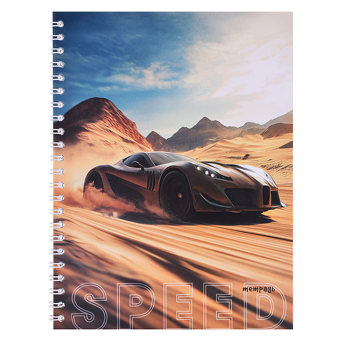 Тетрадь 40л. линейка "Гоночное авто" на гребне 