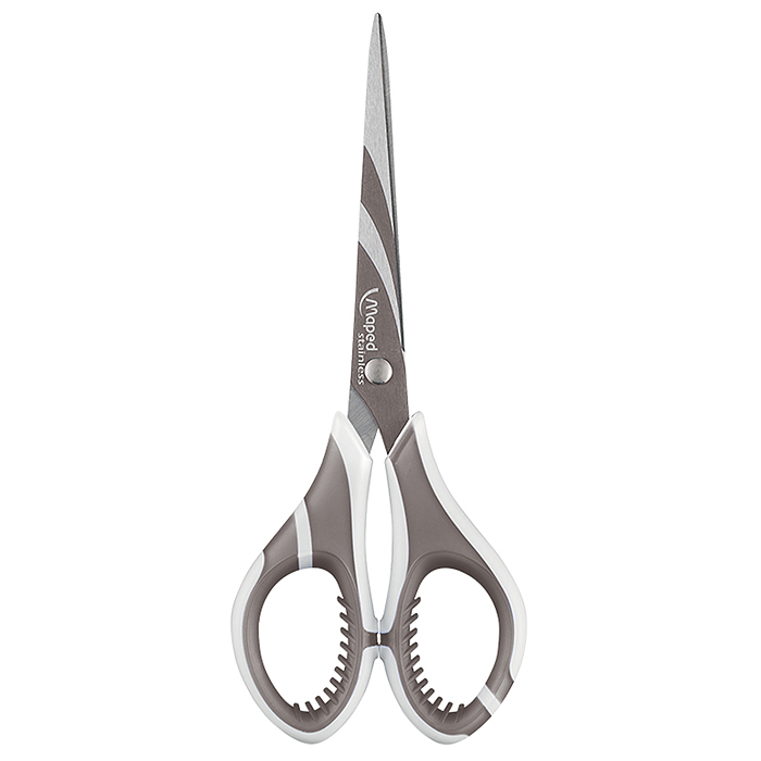 Ножницы 17 см с рисунком на лезвиях "Zenoa fit" обрезиненные ручки с системой "антишок"