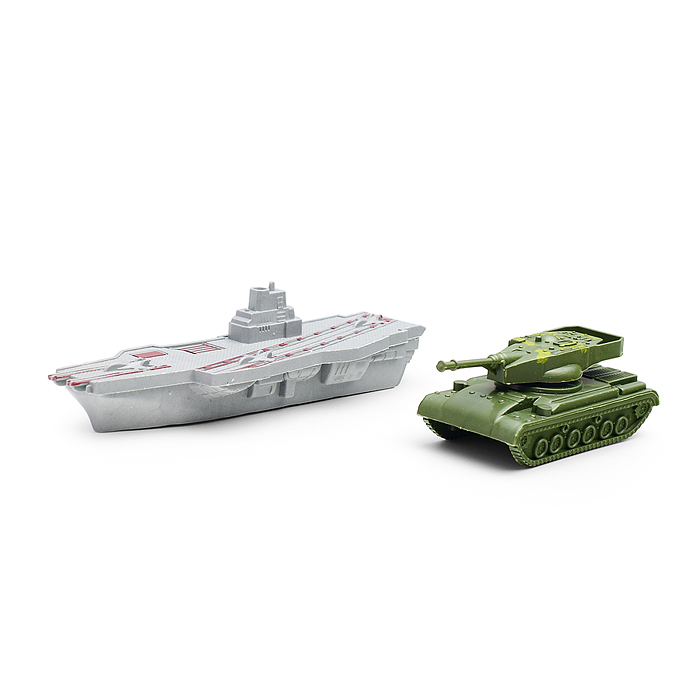 Автовоз 6615 "Военный" с танком и военным кораблем, под колпаком