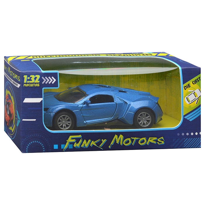 Синяя инерционная машинка Купе die-cast,1:32, открывающиеся двери 