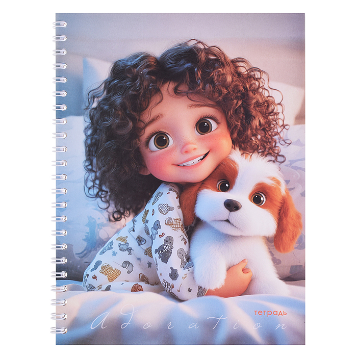 Тетрадь 40л., линейка "Милота" на гребне 