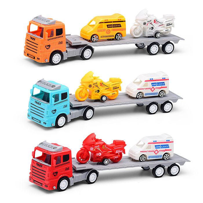 Автовоз K398-30 с мотоциклом и машиной, под колпаком