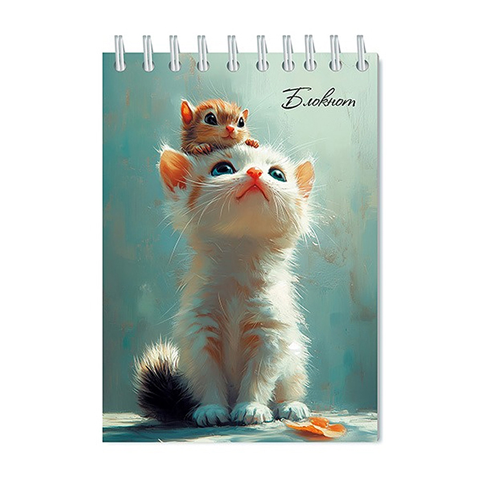 Блокнот А6 кл.48л. картон, блестки "Пушистые" на гребне Блокнот А6 кл.48л. картон, блестки "Пушистые" на гребне