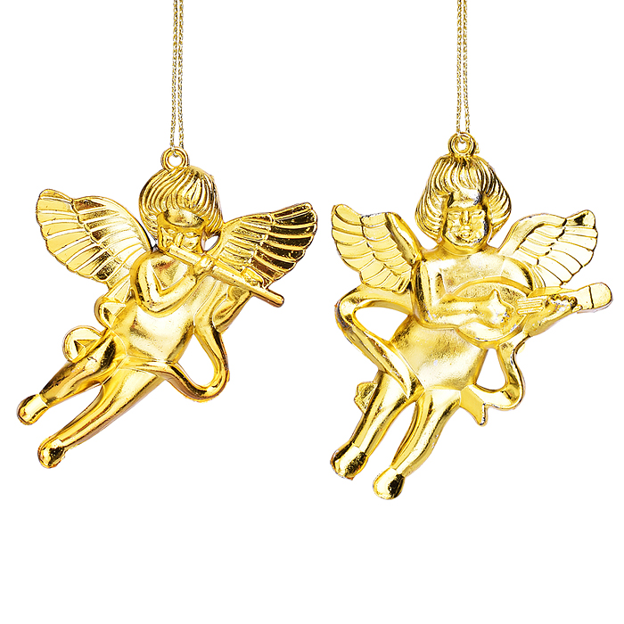 Новогоднее украшение S2657 "Ангелочки" (2шт х 8см)