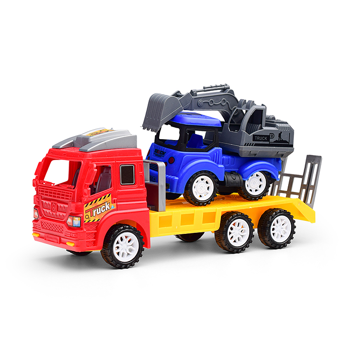 Автовоз CY-33 "Дорожный строитель" с машиной, в пакете Автовоз CY-33 "Дорожный строитель" с машиной, в пакете