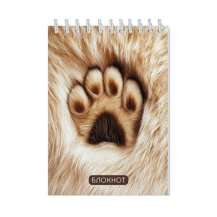Блокнот А6 кл. 80л. "Меховая лапка" на гребне Блокнот А6 кл. 80л. "Меховая лапка" на гребне