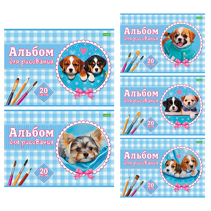 Альбом для рисования 20л "Милые мордашки" А4 на скобе Альбом для рисования 20л "Милые мордашки" А4 на скобе