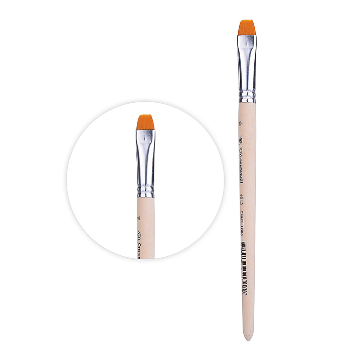 Кисть из синтетического волоса плоская ук.№10                 