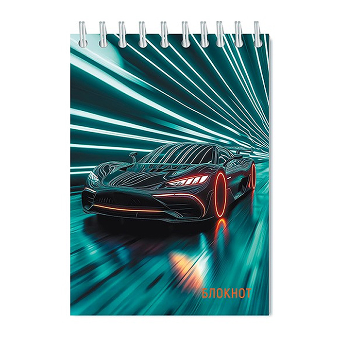 Блокнот А6 кл.48л. картон, блестки "Авто" на гребне Блокнот А6 кл.48л. картон, блестки "Авто" на гребне