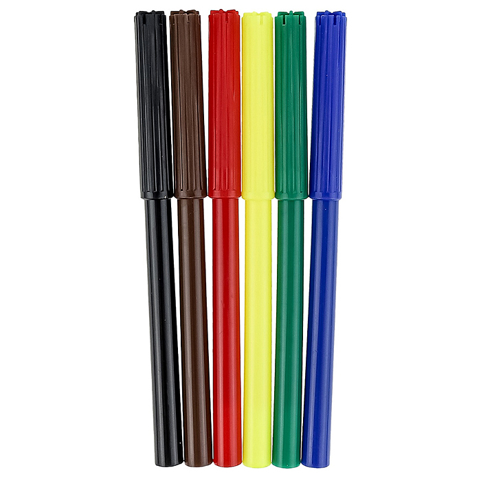 Фото к товару Фломастеры 6цв с вентилируемым колпачком "Красное авто" в пласт. блистере, Фломастеры 6цв с вентилируемым колпачком "Красное авто" в пласт. блистере,