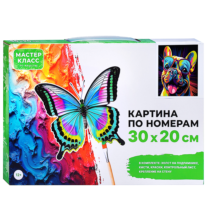 Набор для рисования MKR3020-45 "Картина по номерам 30х20 см. Бульдог" 