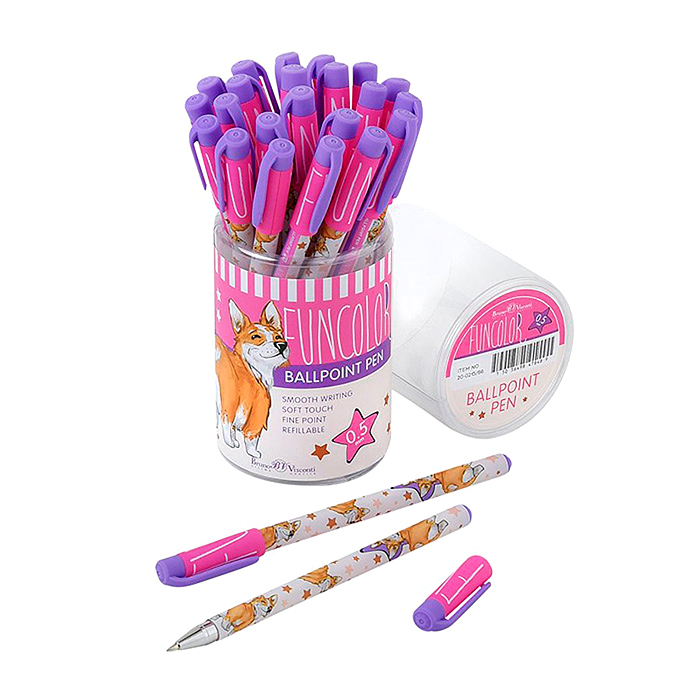 Ручка "HappyWrite. FunColor.Корги" шариковая 0.5 мм, синяя