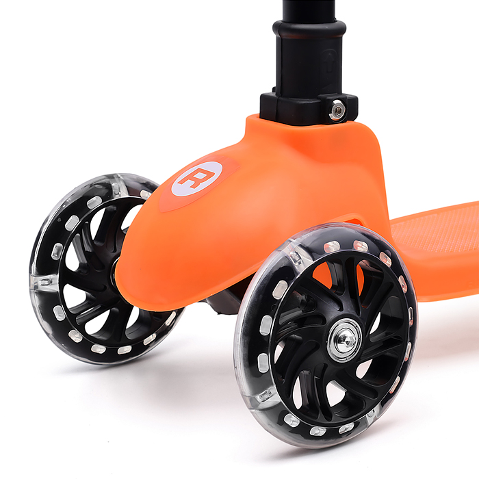 Фото к товару Самокат трёхколёсный ROCKET колёса PU, цвет оранжевый Самокат трёхколёсный ROCKET колёса PU, цвет оранжевый