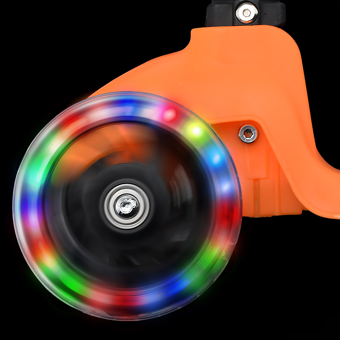 Фото к товару Самокат трёхколёсный ROCKET колёса PU, цвет оранжевый Самокат трёхколёсный ROCKET колёса PU, цвет оранжевый