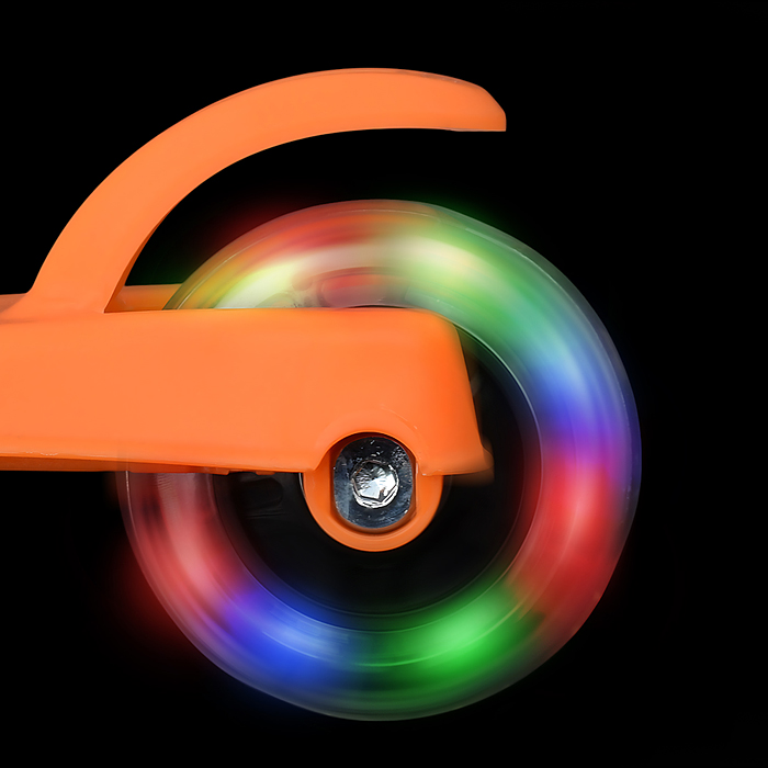 Фото к товару Самокат трёхколёсный ROCKET колёса PU, цвет оранжевый Самокат трёхколёсный ROCKET колёса PU, цвет оранжевый