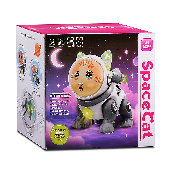 Фото к товару Кот QF378-3 "Электрокосмический кот" в коробке Кот QF378-3 "Электрокосмический кот" в коробке