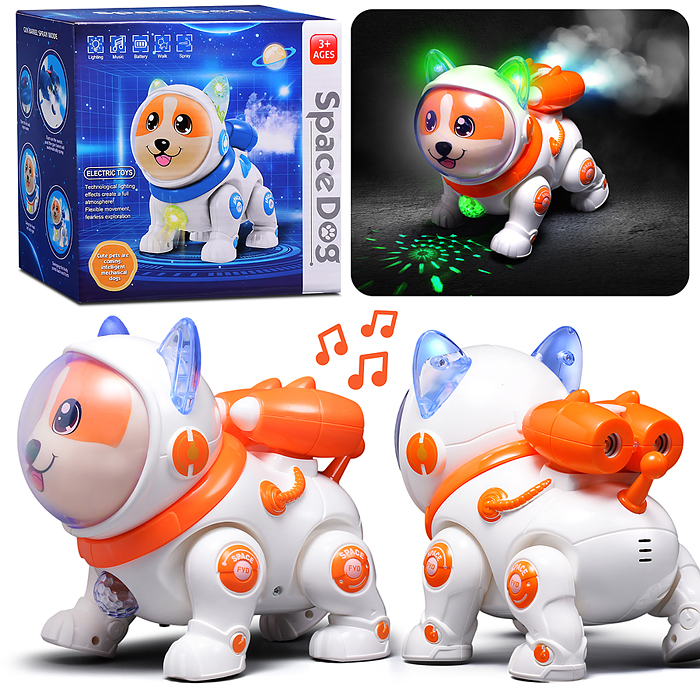 Собака QF378-1 "Космическая" с электрическим распылением, в коробке