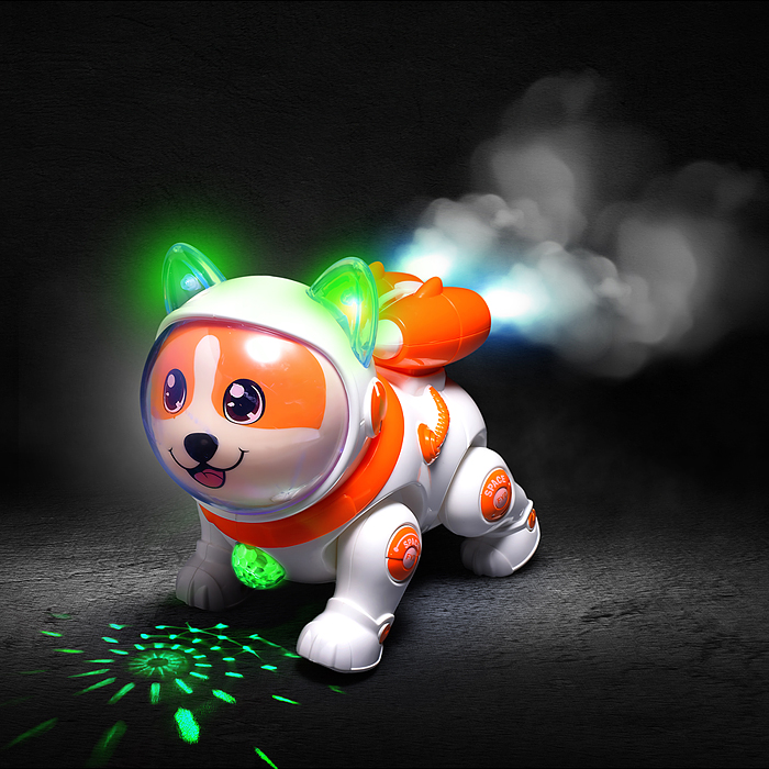 Фото к товару Собака QF378-1 "Космическая" с электрическим распылением, в коробке Собака QF378-1 "Космическая" с электрическим распылением, в коробке