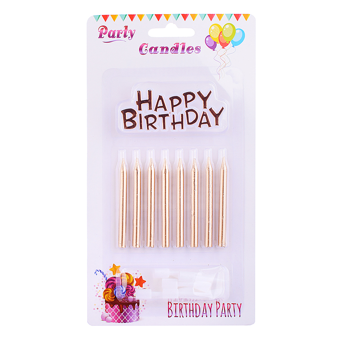 Набор свечей праздничных 00-7051 "Happy birthday!"