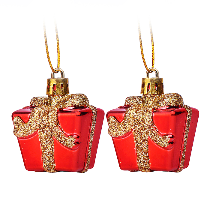 Набор новогодних украшений S2587 "Подарочки" (2шт х 5,5см)