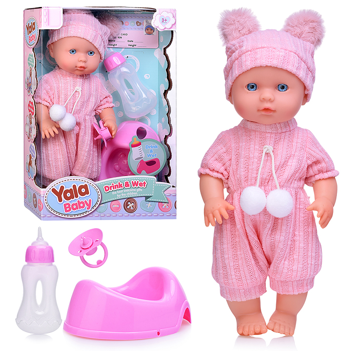 Пупс YL2530A-D "Таисия" (пьет, писает) с аксессуарами, в коробке