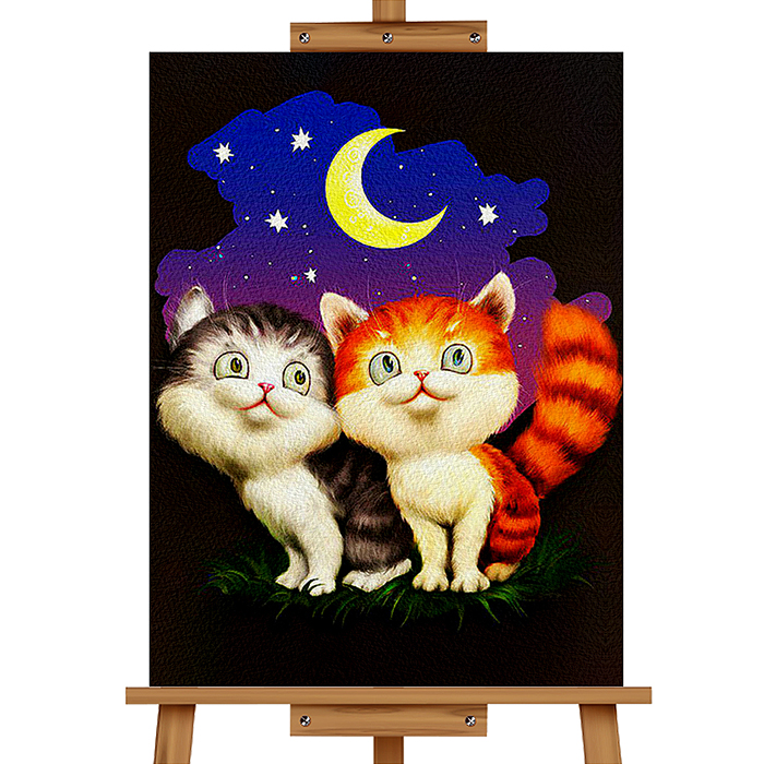 Набор для рисования MKR3020-7 "Картина по номерам 30х20 см. Котятки" 