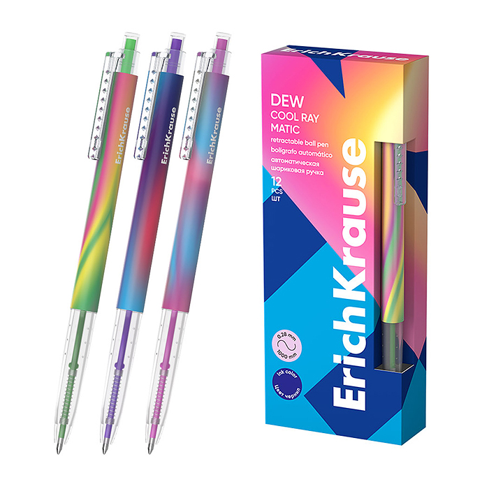 Ручка шариковая автоматическая Dew Matic Cool Ray 0.7, цвет чернил синий 