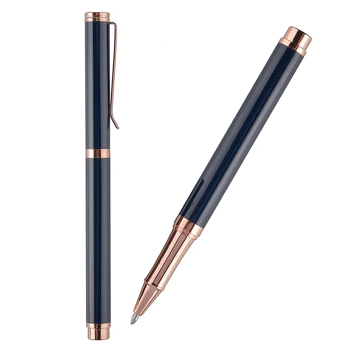 Ручка "Venezia Classico" в картотнном тубусе, 1,0 мм, синяя (корпус синий, футляр черный)