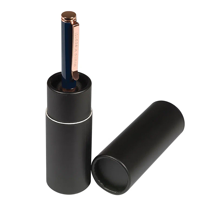 Ручка "Venezia Classico" в картотнном тубусе, 1,0 мм, синяя (корпус синий, футляр черный)