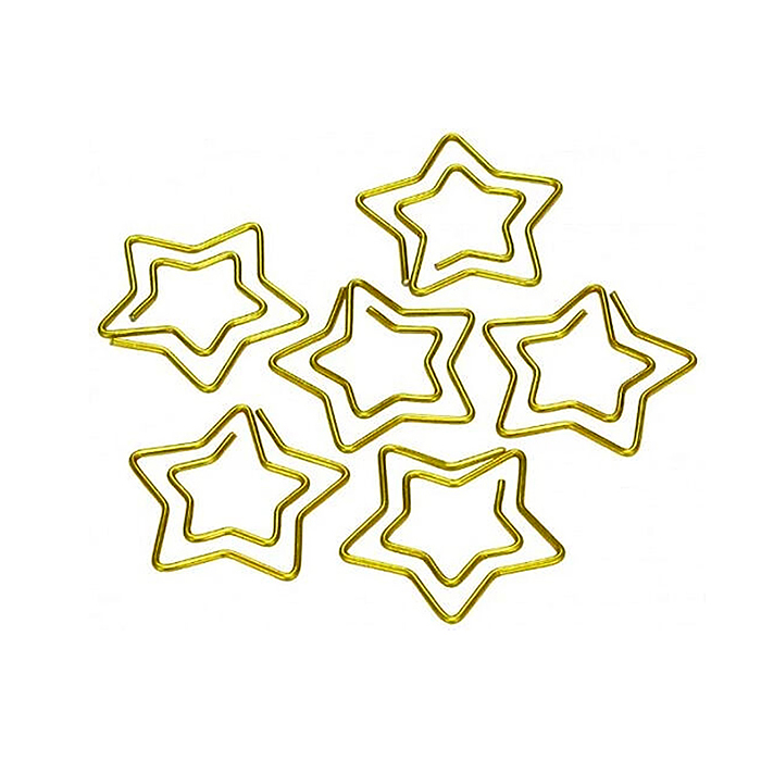 Фото к товару Скрепки фигурные звездочка L30 мм, 12 шт., пластиковая коробка, европодвес, золотые Скрепки фигурные звездочка L30 мм, 12 шт., пластиковая коробка, европодвес, золотые